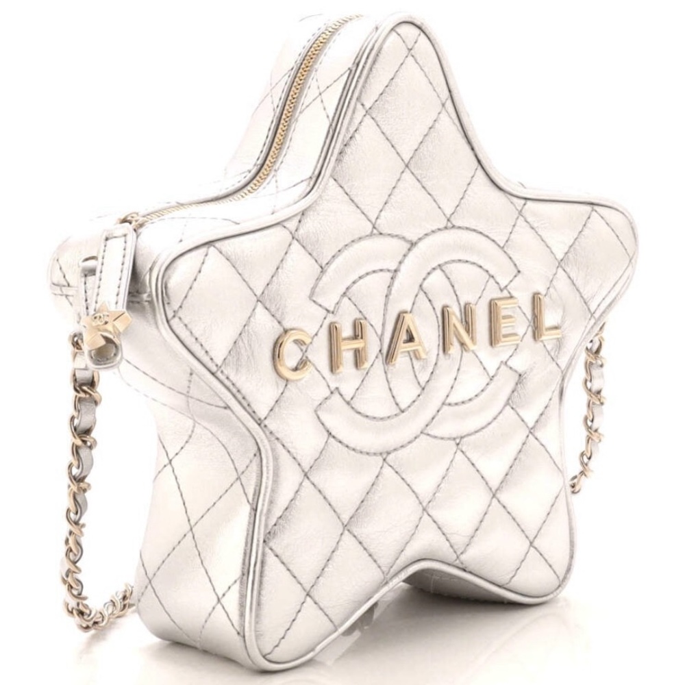 Chanel Silver Walk of Fame Silver and Gold Star bag! Stunning collectors piece! - Picture 2 of 11